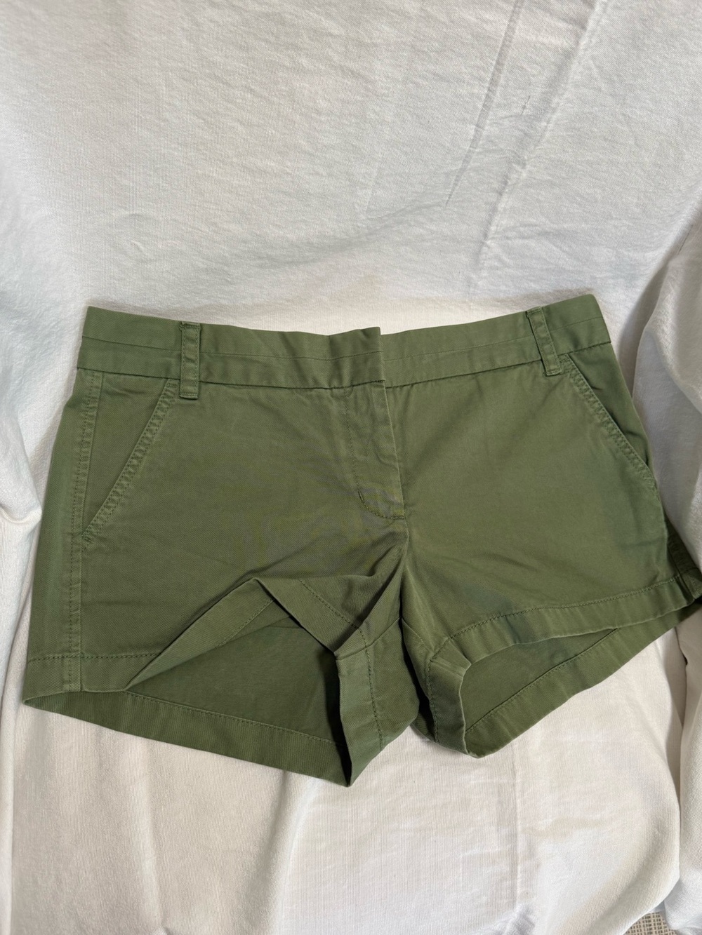 J. Crew Olive High-Rise Chino Shorts